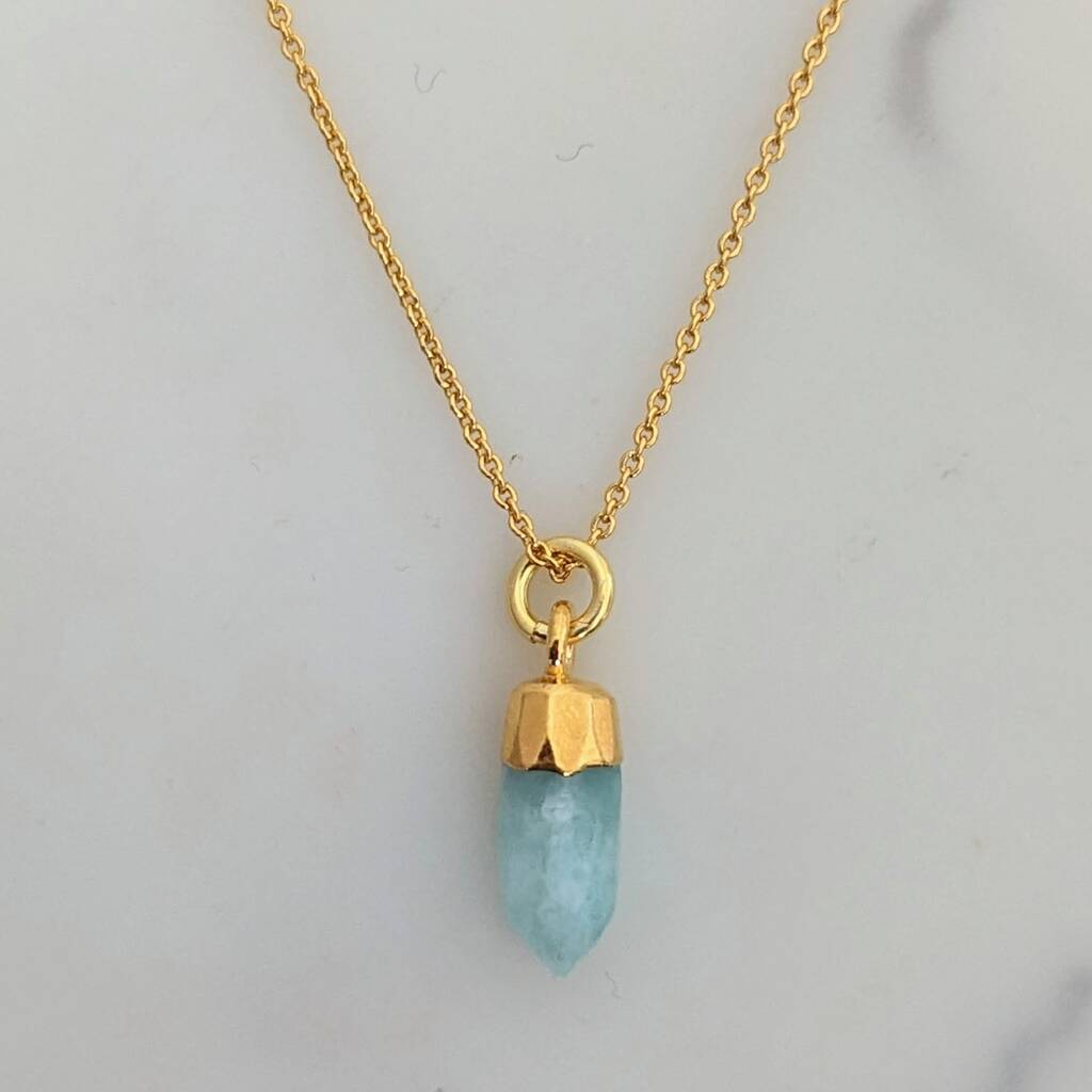 The 'En Pointe' Amazonite Gold Plated Necklace By Lapis London