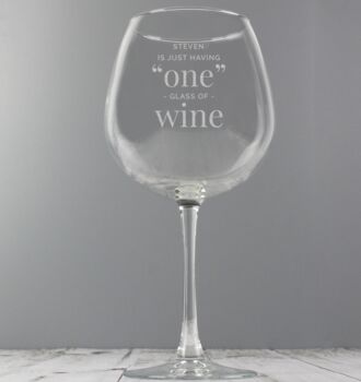 Personalised Holds A Bottle Of Wine Glass, 3 of 3