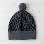 Leopard Knitted Pom Pom Hat, thumbnail 6 of 11