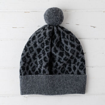 Leopard Knitted Pom Pom Hat, 6 of 11