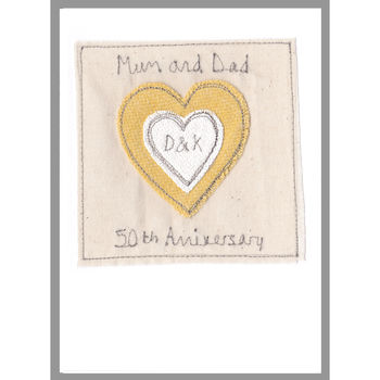 Personalised 50th Golden Wedding Anniversary Card, 9 of 12