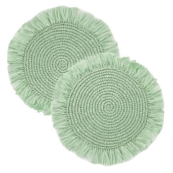 Set Of Two Summer Table Raffia Placemats, 3 of 4