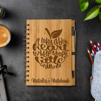 Personalised Eco Bamboo Teacher Notebook, 2 of 6