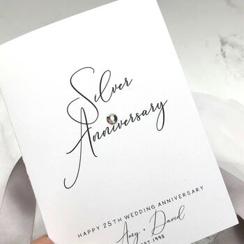 25th Silver Jewel Personalised Anniversary Card, 2 of 4