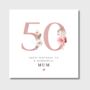 50th Birthday Card Pink Mum Sister Auntie Friend, thumbnail 1 of 2