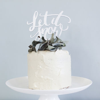 Let It Snow Merry Christmas Cake Topper, 2 of 4