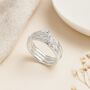 Sterling Silver Rainbow Moonstone Stacking Ring Set – Three Rings, thumbnail 3 of 6