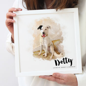 Personalised Watercolour Pet Portrait Framed Print, 8 of 10