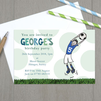 Personalised Red, Blue Or Green Football Invitations, 2 of 4