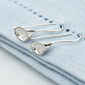 Sterling Silver Lily Hook Earrings, 6 of 8