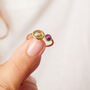Green Peridot And Purple Amethyst Friendship Ring, thumbnail 2 of 8