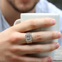 Mens Personalised Sterling Silver Zodiac Ring, thumbnail 1 of 12