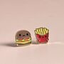 Happy Burger And Fries Enamel Stud Earrings, thumbnail 1 of 4