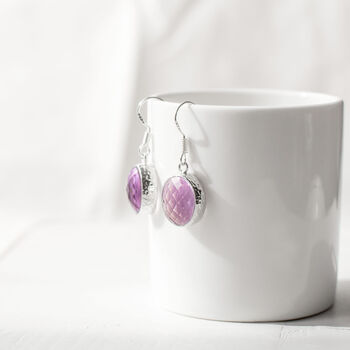 Lavender Faceted Glass Earrings, 4 of 7