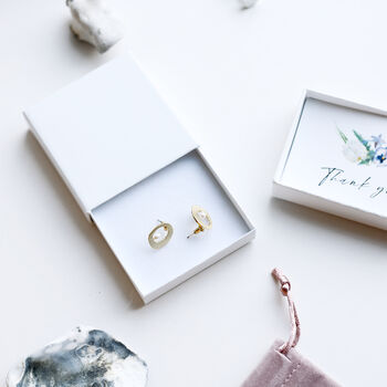 Delicate Freshwater Pearl Gold Stud Earrings In A Box, 3 of 8