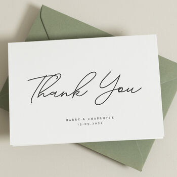 Script Thank You Card Personalised By Twist Stationery