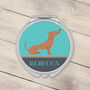 Personalised Dachshund Compact Mirror Black Or Tan, thumbnail 3 of 3