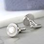 Sterling Silver And Mother Of Pearl Cufflinks, thumbnail 2 of 4