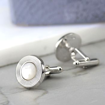 Sterling Silver And Mother Of Pearl Cufflinks, 2 of 4