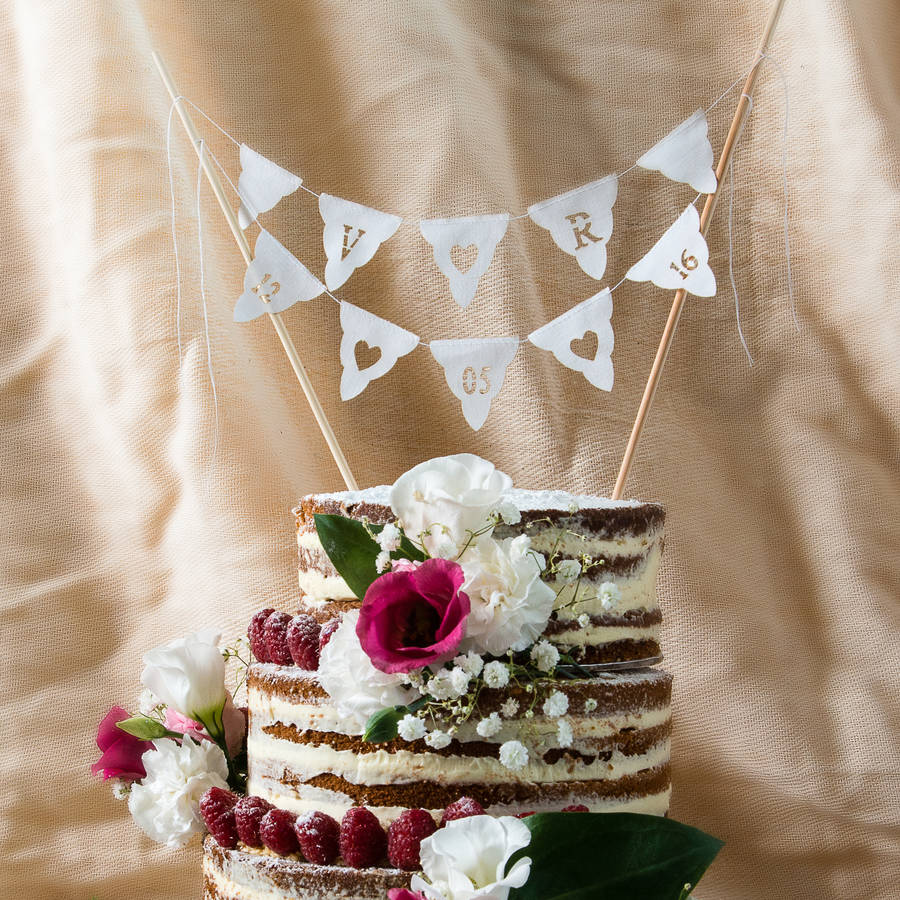 Wedding Cake Bunting Initials And Date Personalised Wedding Cake Bunting Initials And Date Personalised