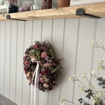 Cottage Style Dried Flower Wreath, 2 of 8