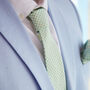 Mens Mint Green Gingham Slim Tie, thumbnail 1 of 8