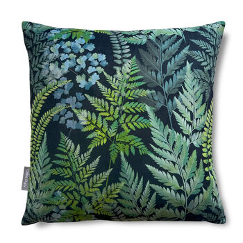 Luxury Super Soft Velvet Cushion Ferns Floral With Optional Piping, 4 of 12
