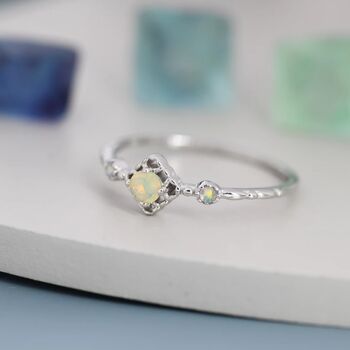 Natural Opal Ring In Sterling Silver, 6 of 11