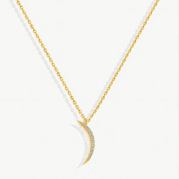 Gold Or Silver Women’s Dainty Crescent Moon Necklace, Celestial Jewellery Gift For Her, 2 of 5