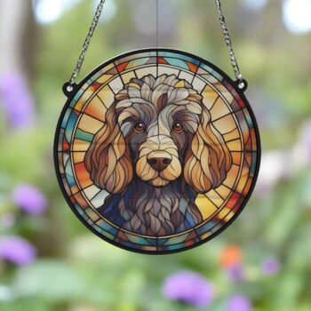 Poodle Stained Glass Effect Suncatcher, 2 of 3