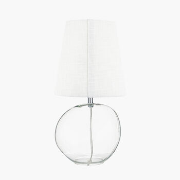 Clear Glass And White Shade Table Lamp, 4 of 10