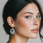 Blue And Cream Circular Earrings, thumbnail 2 of 6