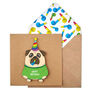 Handmade Birthday Jumper Pug Personalised Card, thumbnail 1 of 5