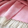 Bright Pink Herringbone Wool Throw, thumbnail 2 of 4