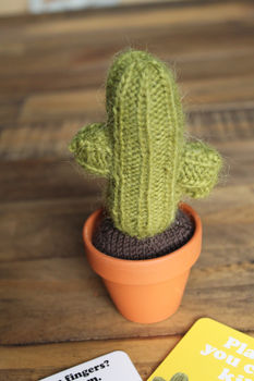 Mini Knitted Cactus In Pot, 6 of 9