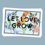 Let Love Grow Floral Couple's Print, thumbnail 5 of 5