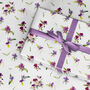 Flowers Violet Wrapping Paper Roll Or Folded, thumbnail 2 of 3