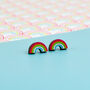 Rainbow Stud Earrings, thumbnail 3 of 4