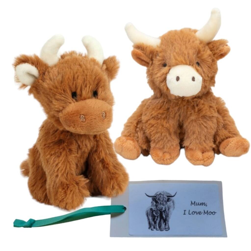 Mum, I Love Moo Longhorn + Highland Cow Gift Set, Bag By Jomanda Soft ...