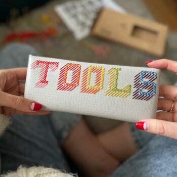 Diy 'Tools Of Mass Creation' Pencil Case Stitch Kit, 6 of 7