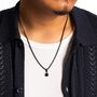Gold Mini White Line Onyx Gemstone Pendant Necklace For Men, thumbnail 8 of 9