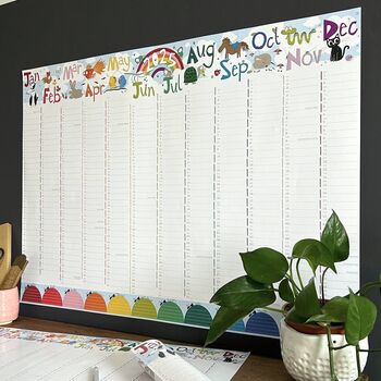 Large 2025 Rainbow Wall Planner Pet Calendar, 2 of 9