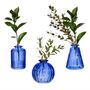 Set Of Three Cobalt Blue Glass Bud Vases Birthday, thumbnail 1 of 6
