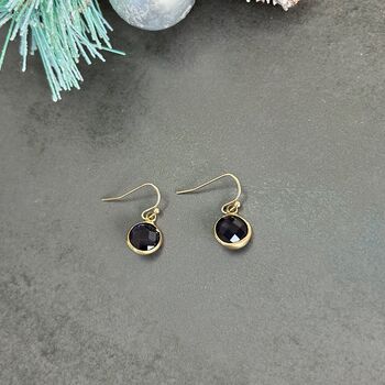 Gold Plated Purple Amethyst Earrings, 3 of 6