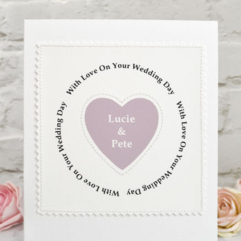 'Heart' Handmade Personalised Wedding Card, 2 of 2