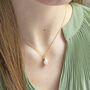Gold Plated Rhombus Pearl Pendant Necklace, thumbnail 4 of 12