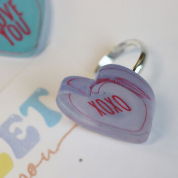 Love Heart Acrylic Ring, 3 of 9
