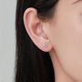 Sterling Silver Tiny Snowflake Stud Earrings, thumbnail 6 of 12