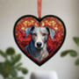 Whippet Stained Glass Effect Heart Suncatcher, thumbnail 4 of 7