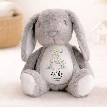 Personalised Flower Girl Thank You Bunny Plush Toy, 2 of 3